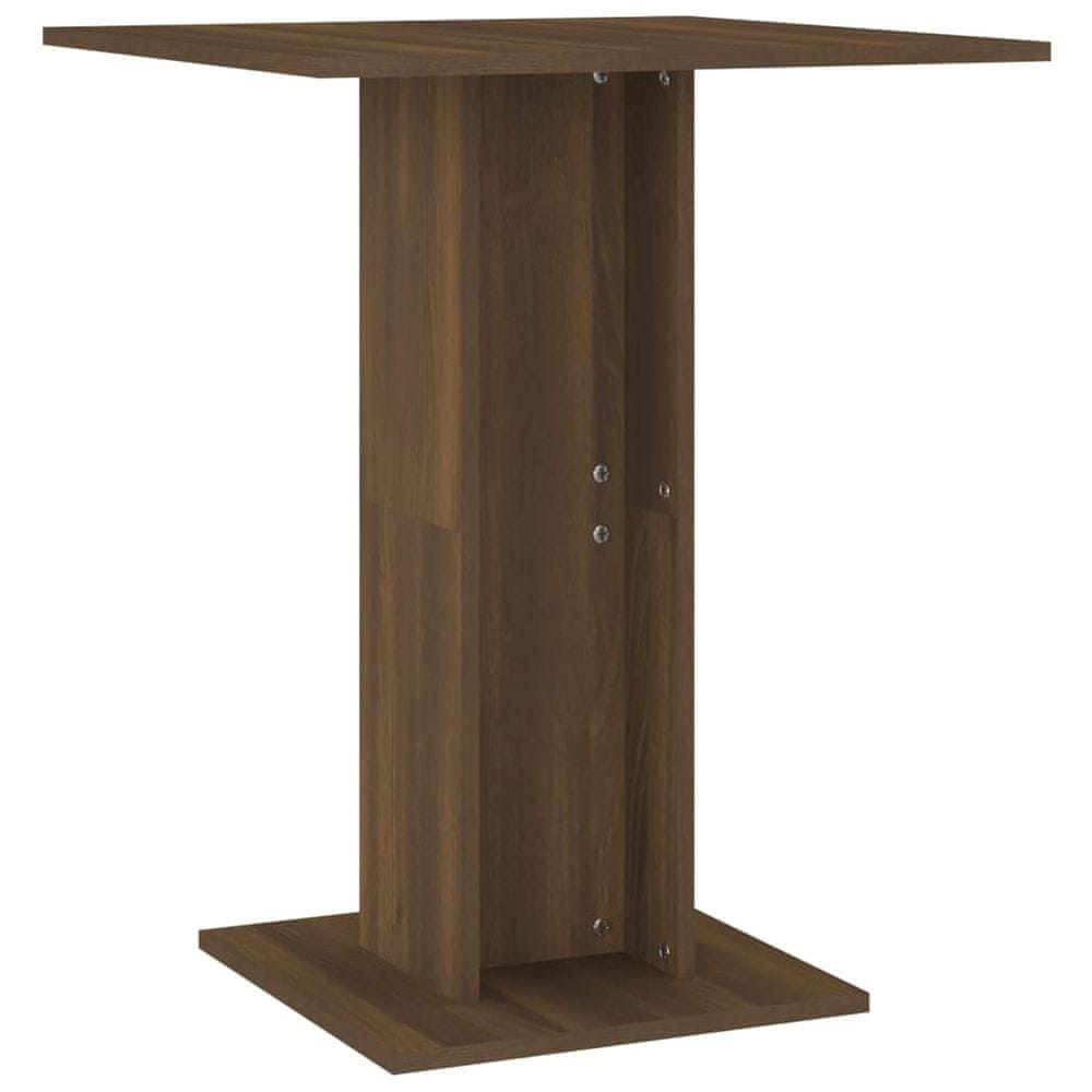 Vidaxl Bistro stolík hnedý dub 60x60x75 cm spracované drevo